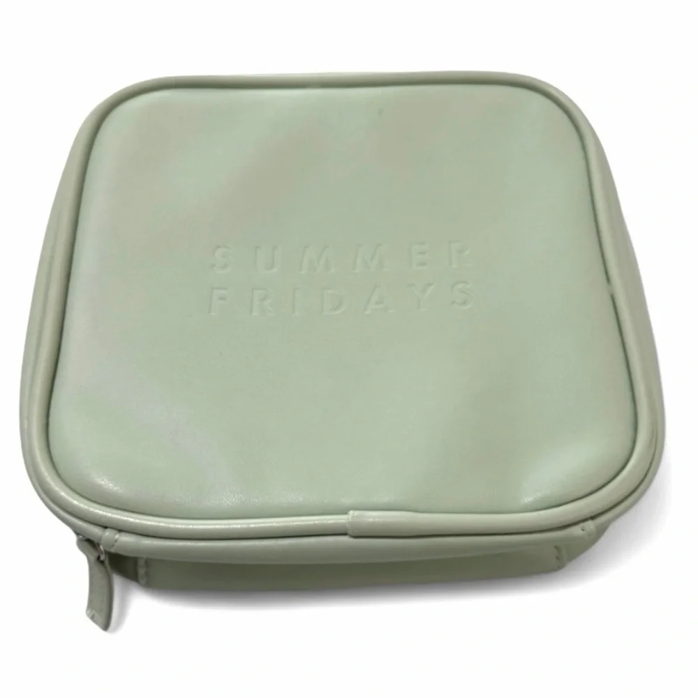 Summer Fridays Mint Green Cosmetic Travel Pouch | Skincare Makeup Bag-Clean Girl